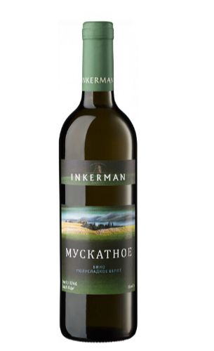 Мускатное Крымское бел. п/сл. столовое вино 0.7л. 11,5-13,5% Инкерманский завод марочных вин ООО (РОССИЯ)