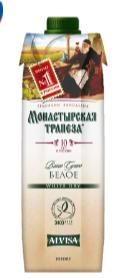 Монастырская Трапеза бел. п/сл. вино 1л. 10-12% т/п Алвиса ООО (РОССИЯ)