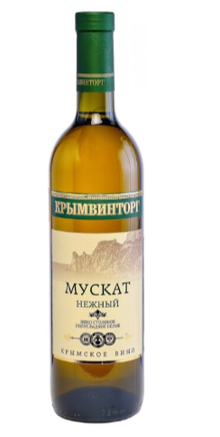 Мускат Нежный сортовое бел. п/сл. ординарное вино 0.75л. 9-12% (Крымвинторг) Атанель ООО (РОССИЯ)