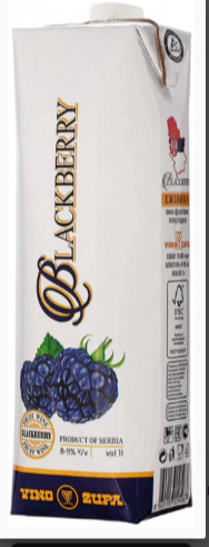 Ежевика п/сл плодовая алкогольная продукция 1л. 9% т/п Вино Зупа АО (Республика Сербия)